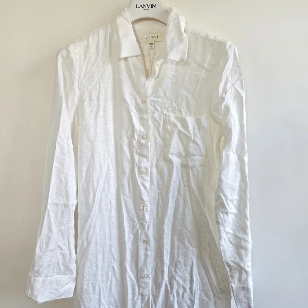 New L*Space Presley Cover-Up Swim Beach Cream Midi Dress NWT Small